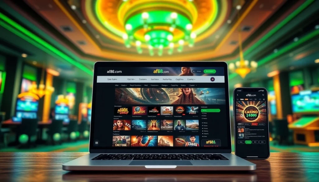 Engaging online betting interface of af88.com featuring sports and casino games.
