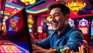 Asialive88 Login game menampilkan pengguna yang bersemangat saat bermain permainan kasino online.