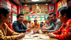 Bermain bandar togel secara serius di meja yang menarik dan penuh warna.
