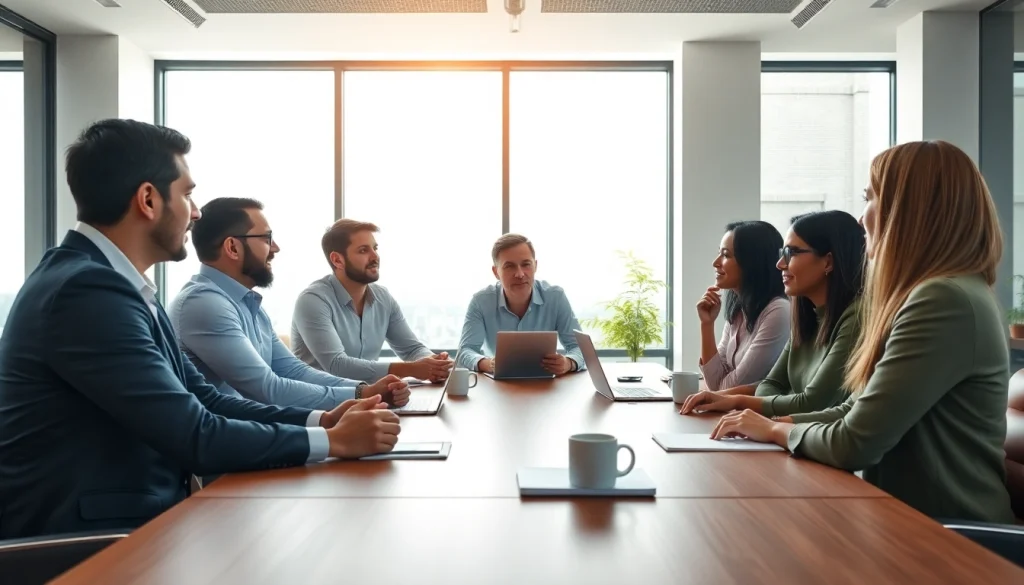 Engaging team discussion at https://fhpts.com showcasing collaboration and innovation in a modern office.