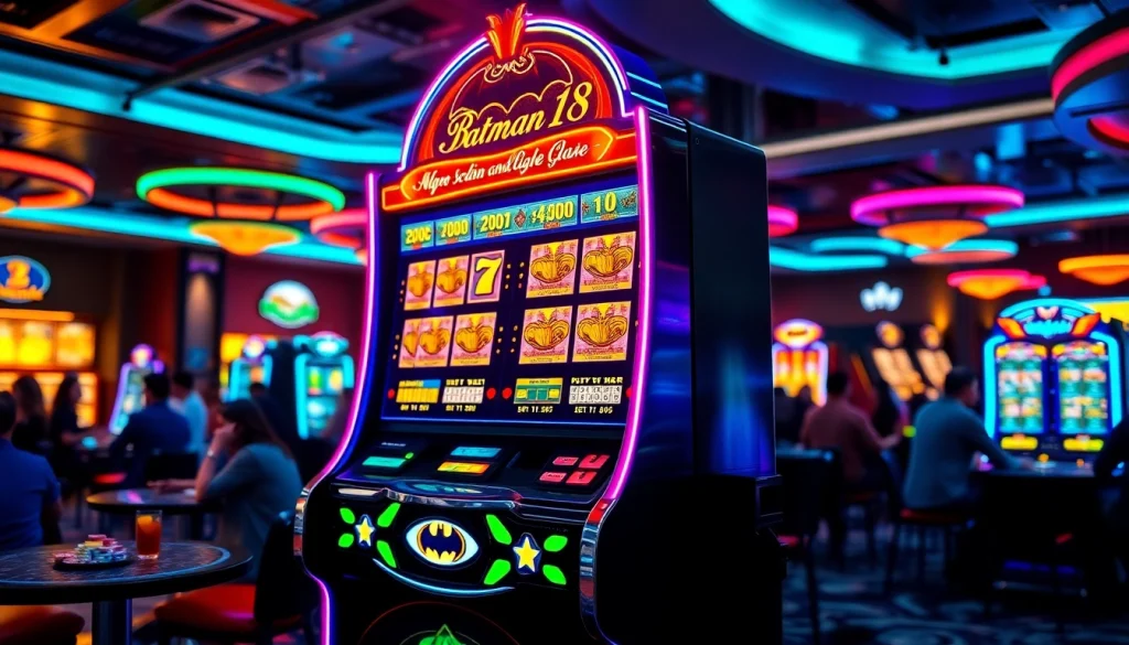 Menangkan di batman138 slot dengan suasana kasino yang ceria dan penuh warna.