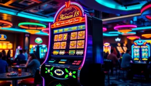 Menangkan di batman138 slot dengan suasana kasino yang ceria dan penuh warna.