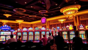 Experience the excitement at DRAGON222 with vibrant slot machines and enthusiastic players.