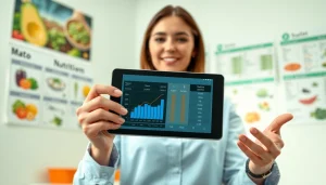 Calculate your macros efficiently with a professional using a macro calculator in a bright clinic.