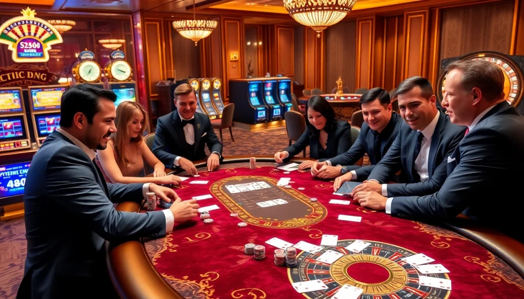 s88 vip players strategizing at an opulent poker table surrounded by colorful chips and cards.