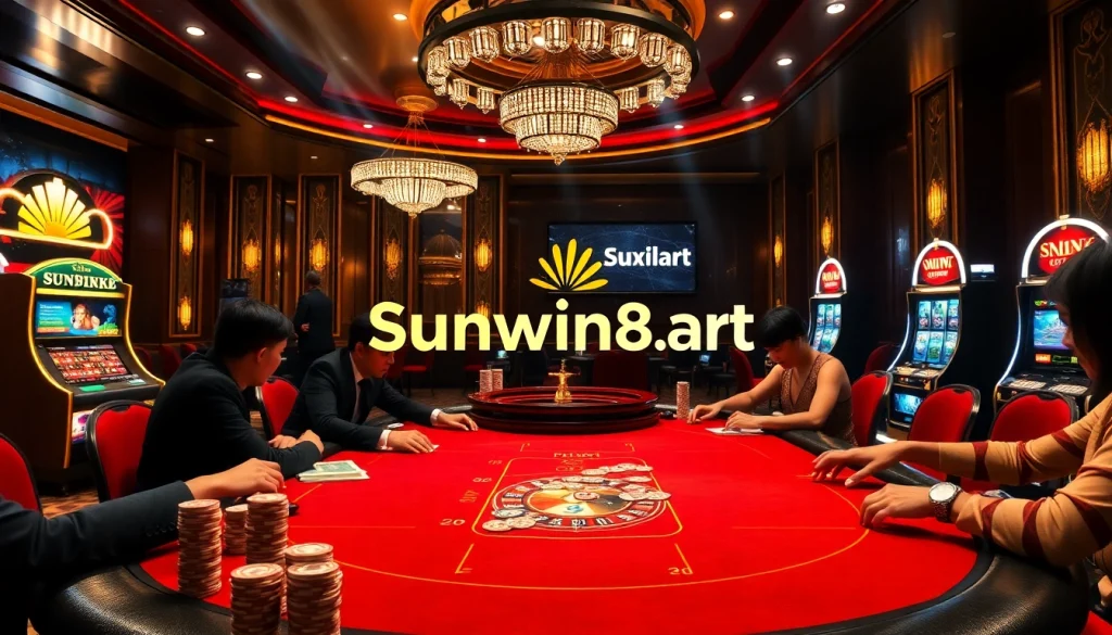 Experience high-stakes gaming excitement at sunwin88.art with vibrant casino tables and thrilling roulette.