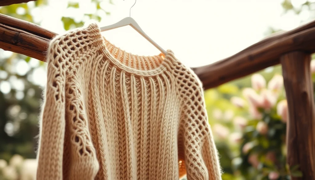 Explore handmade clothing from https://www.ound-ound.com showcasing sustainable craftsmanship in a natural setting.