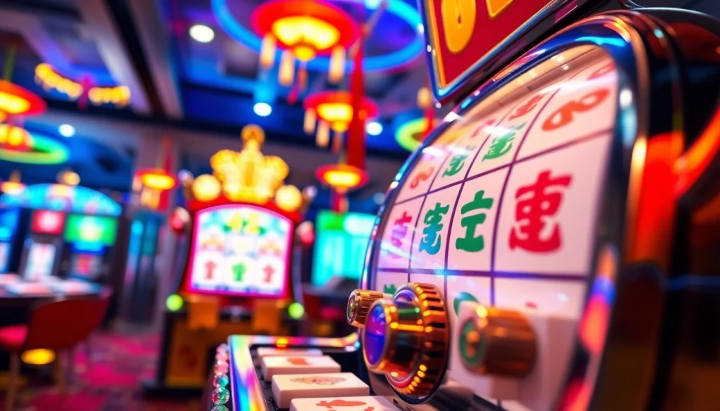 Putaran mesin Mahjong slot yang penuh warna dan menarik perhatian.