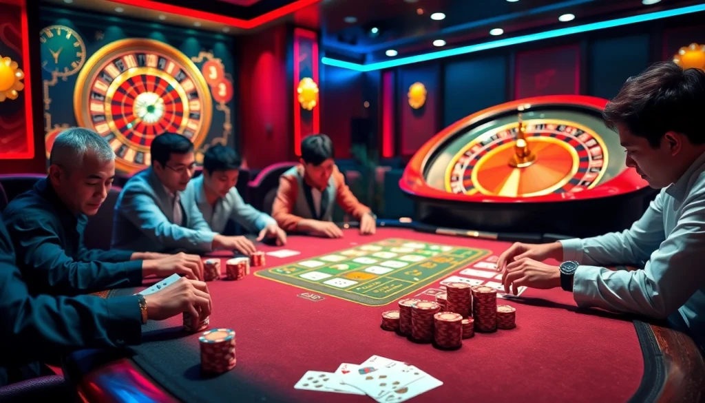 Experience thrilling casino action with "Nếu như vậy bám vào đây" showcased on an immersive poker table setting.