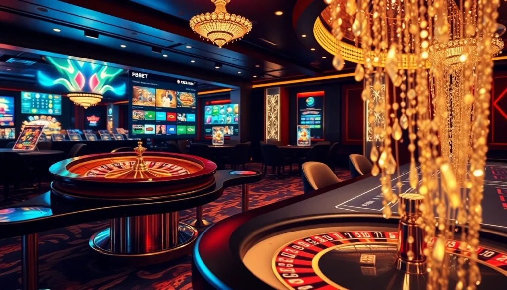 F8BET offers an exciting roulette experience with vibrant colors and luxurious casino elements.