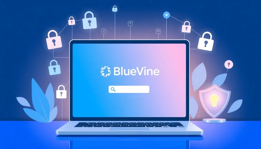 Securely access your BlueVine login with confidence using a digital illustration of a user logging in.