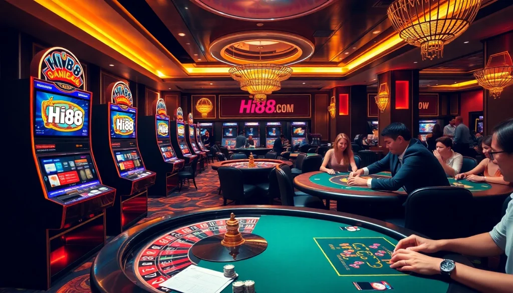 Engaging gamblers at Hi88 featuring luxurious casino games and excitement.