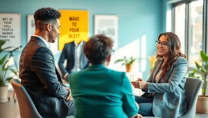 Conducting Mock Interviews in a professional setting with candidates and interviewers.