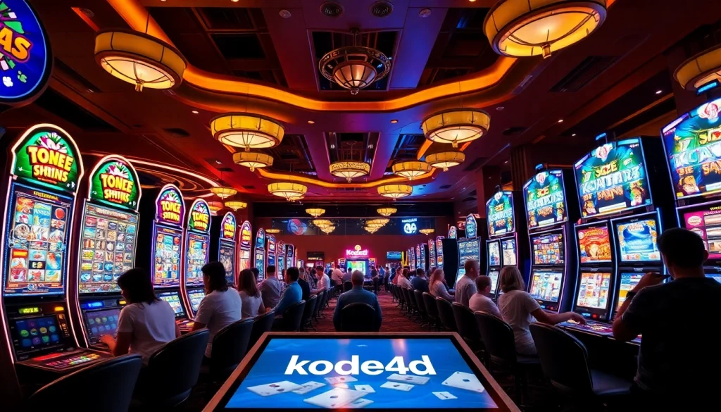 Exciting Kode4d slot games with engaging players on a vibrant casino floor.