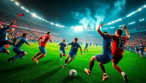 مباراة كورا لايف لكرة القدم مثيرة مع اللاعبين في الملعب وجماهير تشجع