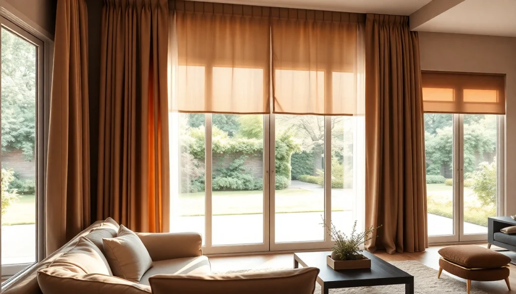 Verduisterende gordijnen transformeren de leefruimte met elegantie en stijl.