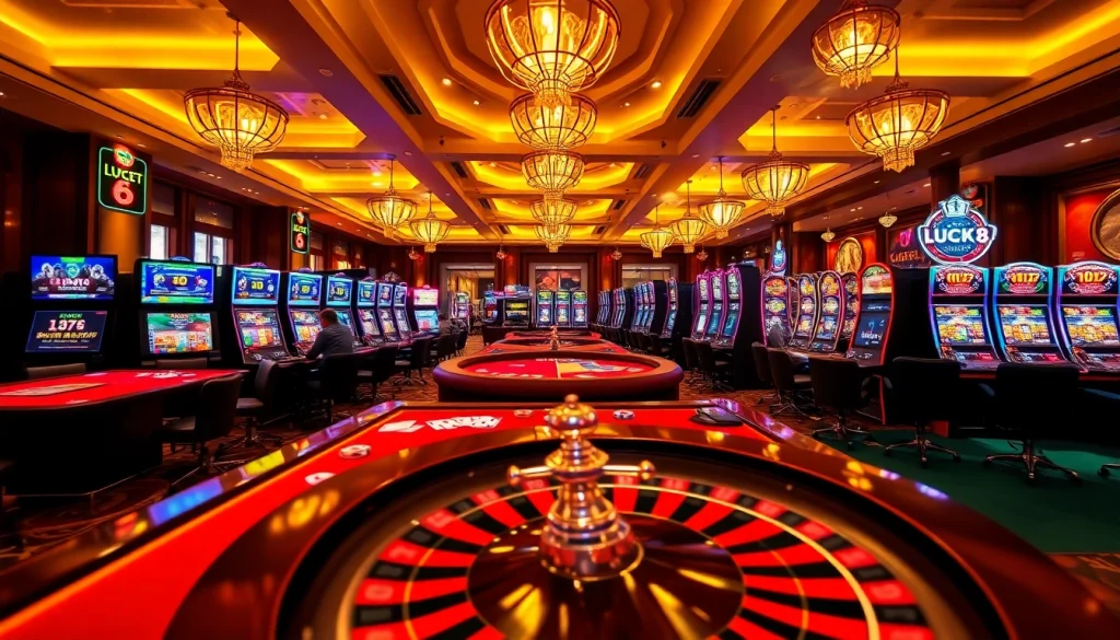 Trải nghiệm sự phấn khích của trò cờ bạc tại https://luck8.net với những cảnh sòng bạc sống động và người chơi tham gia.