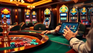 Experience thrilling gameplay at GG88 with a vibrant casino scene featuring poker chips and roulette tables.