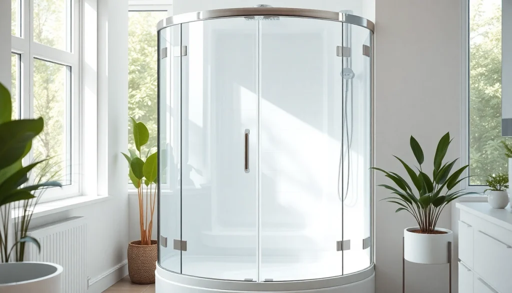 Duschkabine 90x90 in modernem Badezimmer mit klaren Linien und eleganten Details.