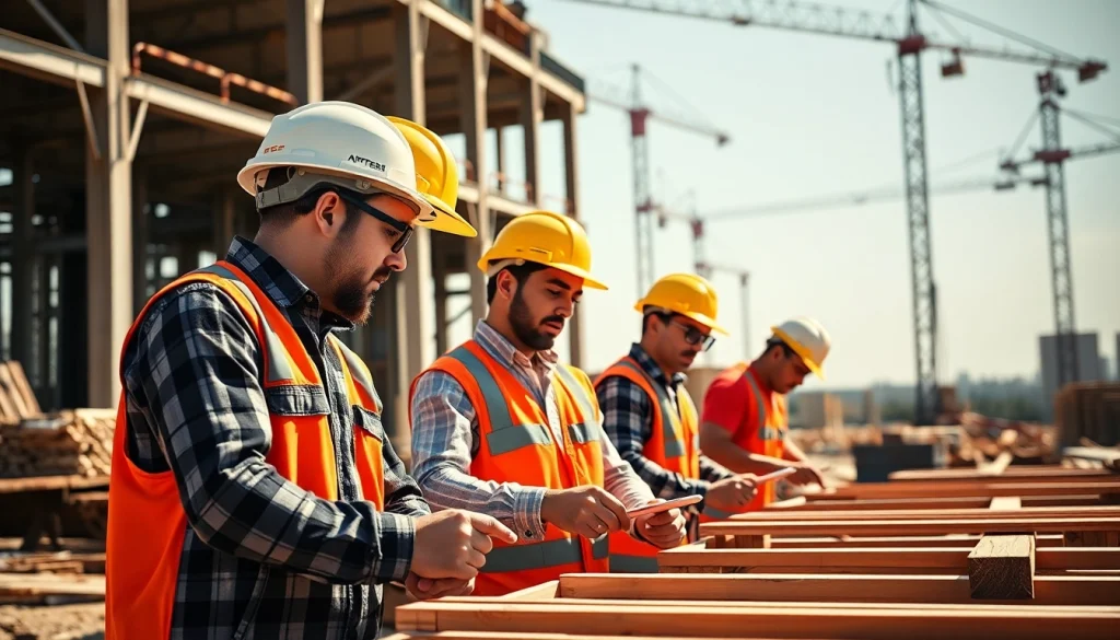 Construction apprenticeships carolinas highlight teamwork on a busy construction site.