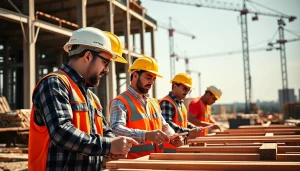 Construction apprenticeships carolinas highlight teamwork on a busy construction site.