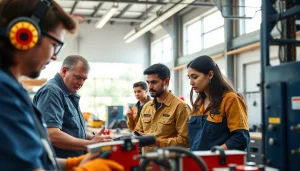 Students at trade schools Oahu learning hands-on skills in a dynamic training environment.