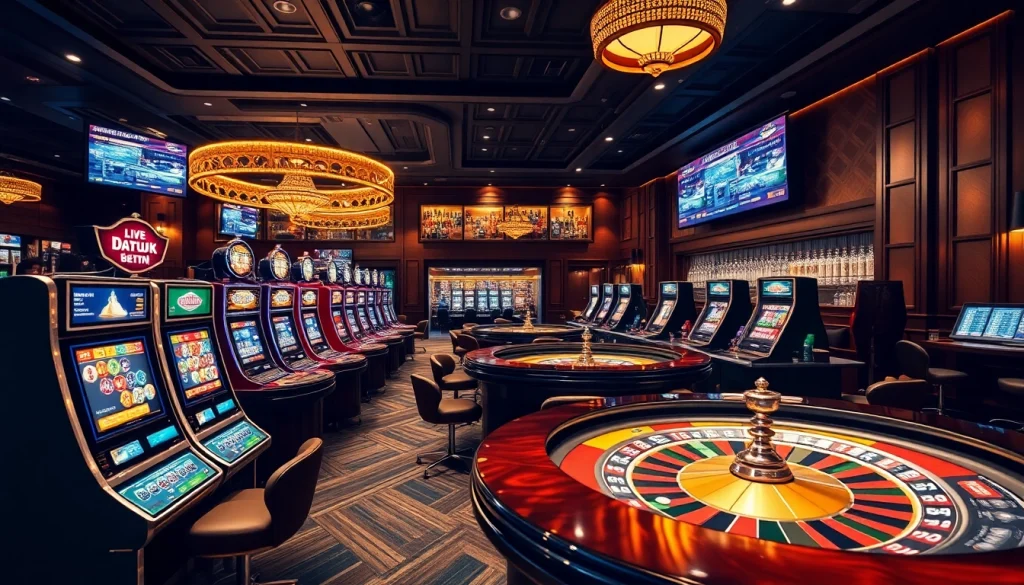 Rasakan sensasi kemenangan Datuk di kasino mewah, dengan meja-meja berwarna-warni dan perayaan meriah.