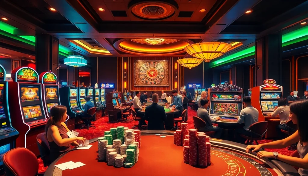 Experience the thrilling Game Haywin with vibrant casino tables, colorful chips, and engaged players.