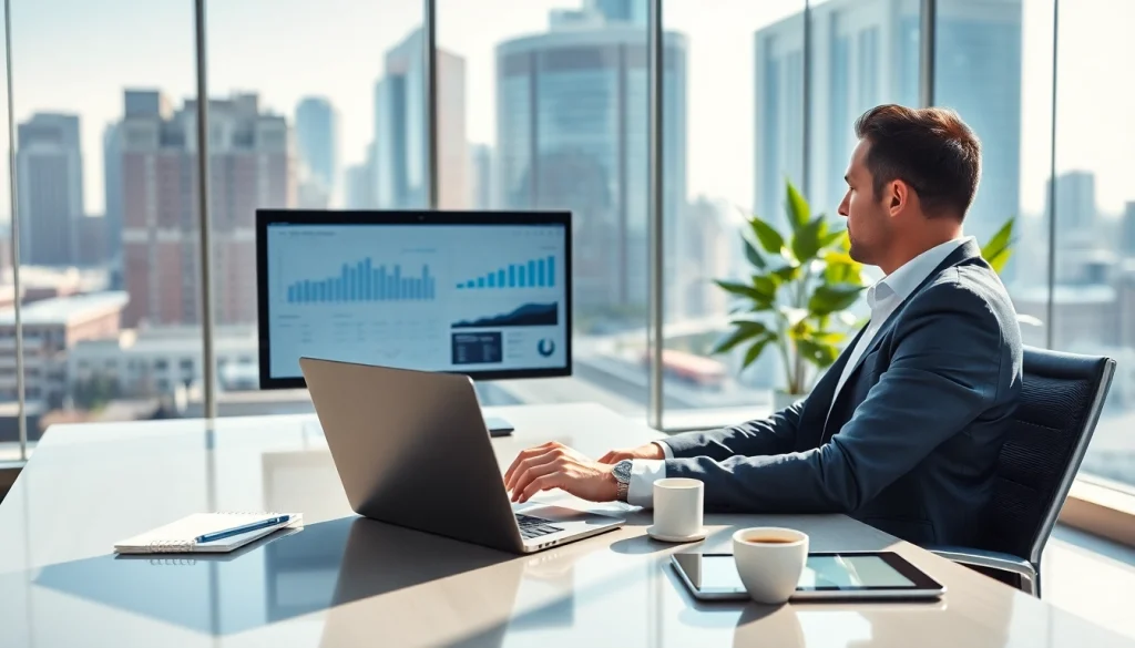 PedroVazPaulo operations consulting professional analyzing business data in a modern office