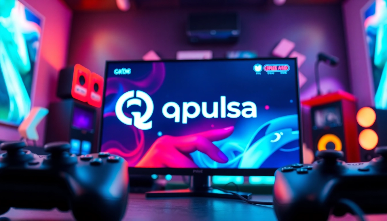 Menggunakan qqpulsa dalam setup permainan yang dinamis dengan antarmuka digital dan peralatan gaming modern.