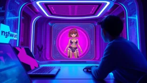 Engaging NSFW character AI interaction in a vibrant digital landscape, showcasing immersive technology.