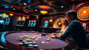 gg88bz thrilling casino experience with poker chips and roulette in a luxurious setting.
