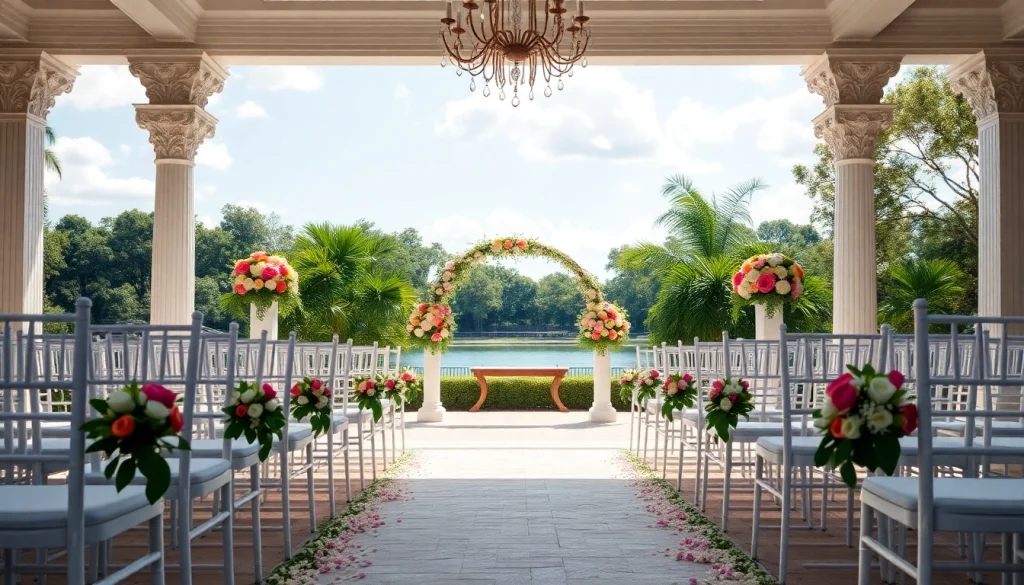 Beautiful outdoor ceremony at a Wedding Venue Jacksonville FL showcasing lush greenery and elegant decor.