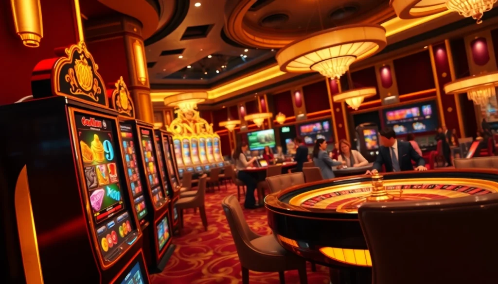 Experience exciting gameplay at oxplay with vibrant slots and roulette in a luxurious casino.