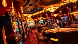 Experience exciting gameplay at oxplay with vibrant slots and roulette in a luxurious casino.