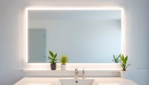 Illuminate your space with this stunning mirror with Lights, perfect for any modern bathroom design.