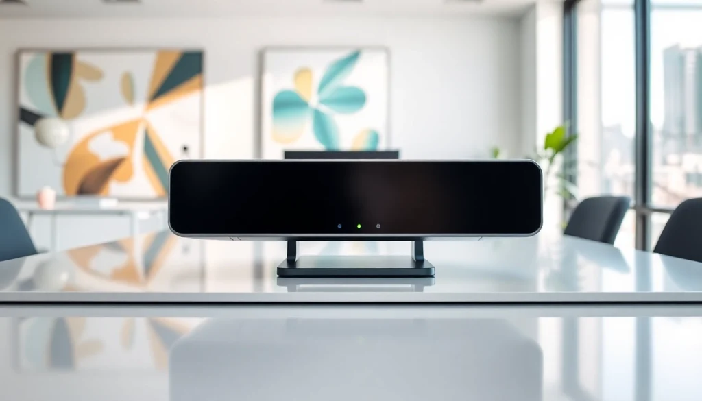 Showcase of das 140 device highlighting its professional features in an office setting.