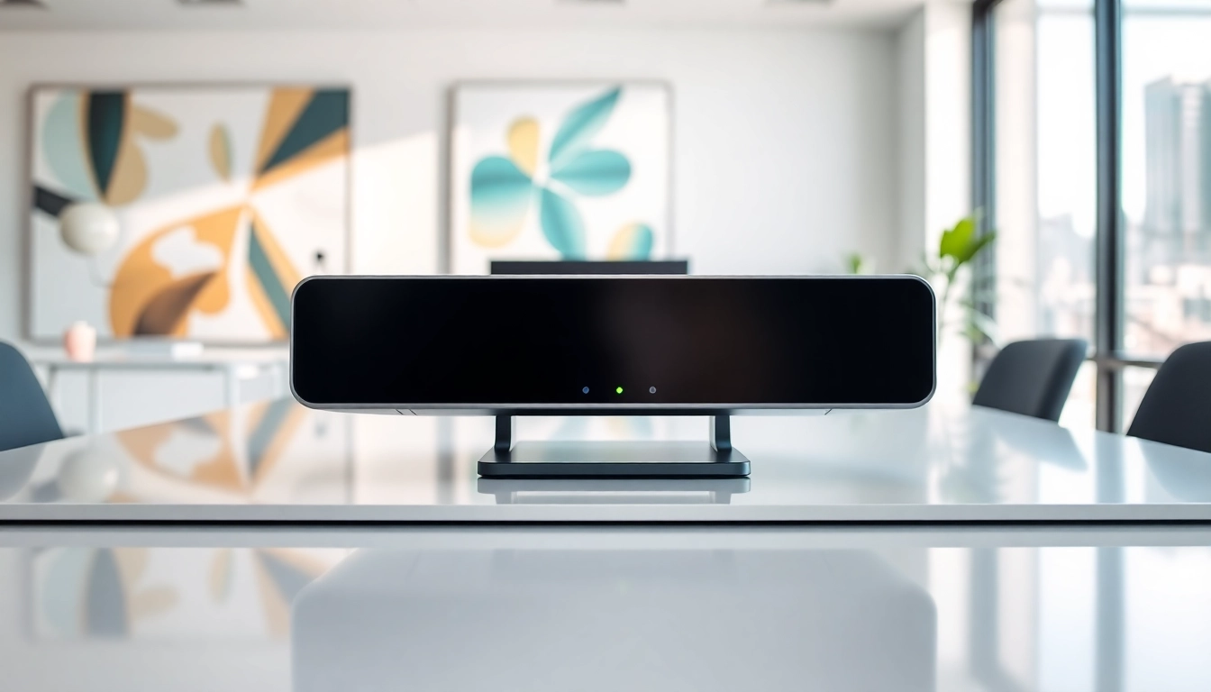 Showcase of das 140 device highlighting its professional features in an office setting.
