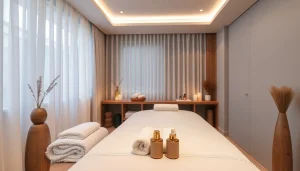 편안한 색상과 부드러운 조명이 있는 평화로운 스파 환경에서 재충전되는 수원마사지를 경험하세요.