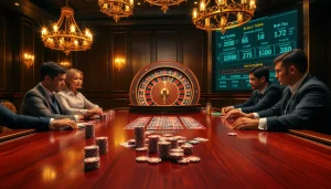 Players strategizing at an MM88-themed poker table with vibrant chips and cards.