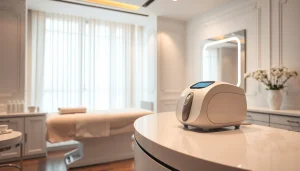 Explore the best cavitation machine in a modern beauty salon setting showcasing advanced ultrasonic technology.