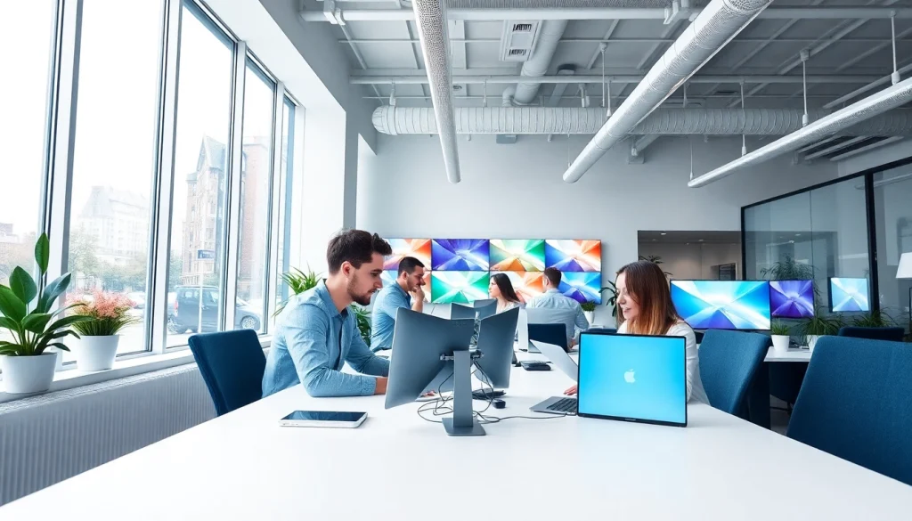 Enhance your ecommerce website design essex with innovative team collaboration in a modern office.