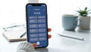 Displaying the 有道翻译 app on a smartphone, highlighting its modern interface and functionality.