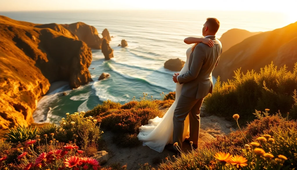 A beautiful couple captured by a Big Sur wedding photographer against the stunning ocean backdrop.