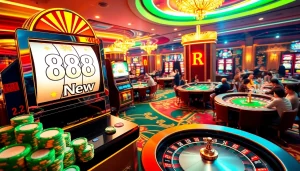 Experience the thrilling excitement of the 888 new slot machine in a vibrant casino environment.