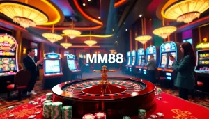 Experience the excitement of online gambling with MM88.land, showcasing thrilling casino games and vibrant betting action.