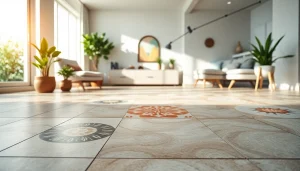 Arranging beautiful tile designs in a modern home for stylish decor.