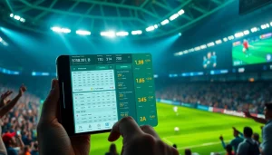 Real-time tỷ lệ kèo displayed on a dynamic sports betting interface with live football action.