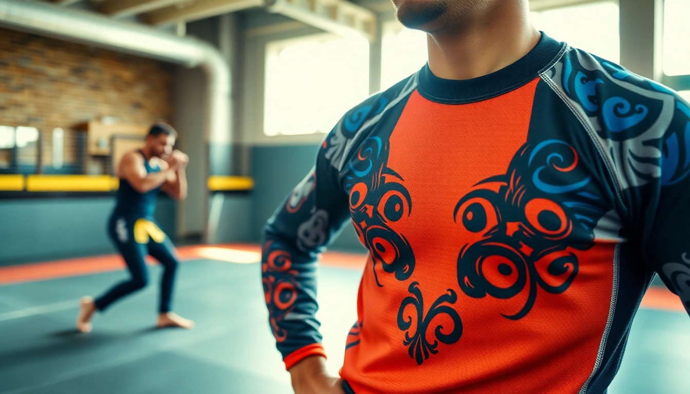 Showcasing BJJ Rash Guard Guides through an athlete's dynamic training in a dojo.
