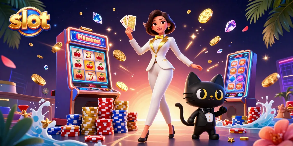 Experience the thrill of slot gameplay with vibrant characters and exciting casino elements.